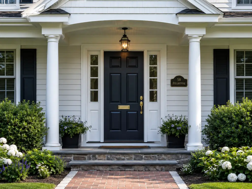 Various entry door styles, including traditional, modern, and craftsman