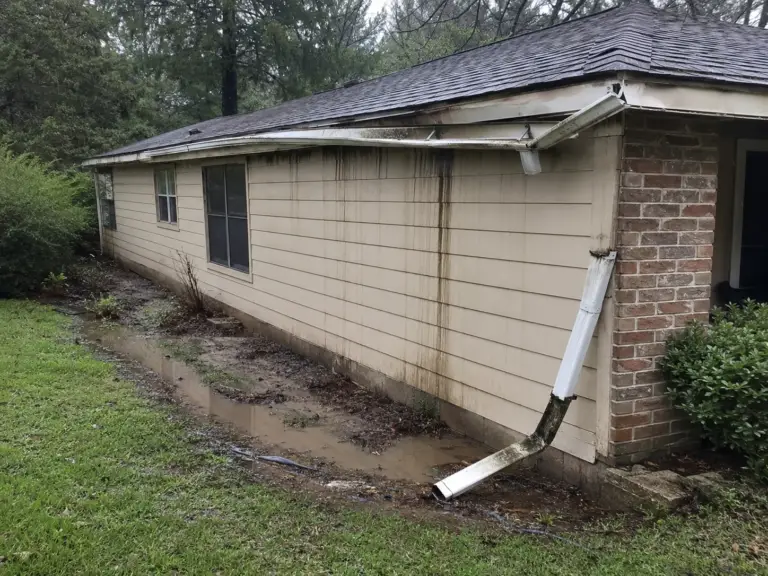 damaged gutters roof foundation