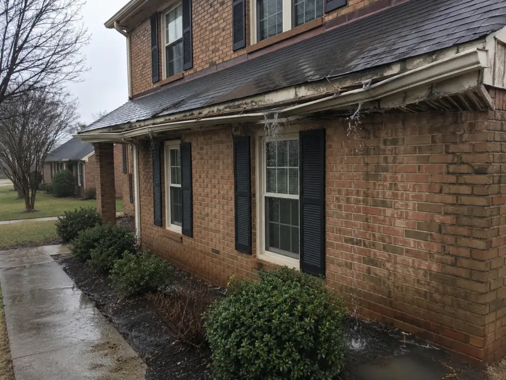 damaged gutters roof foundation