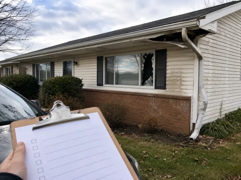 exterior damage insurance checklist