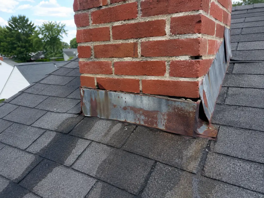 chimney flashing damage signs