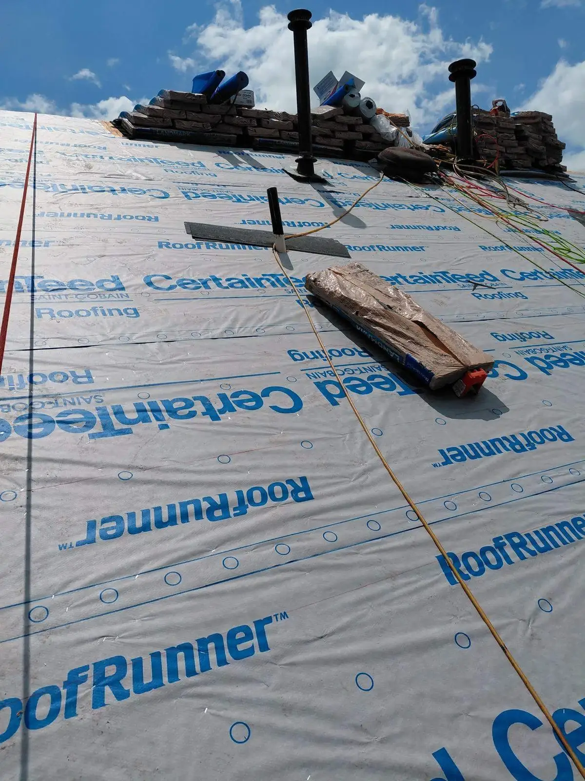 CertainTeed RoofRunner underlayment on a Fairfax roof during installation